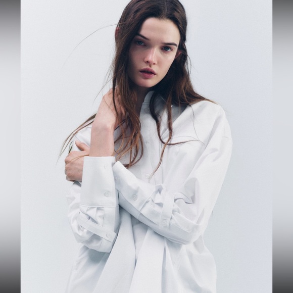 ZARA Oversized Garbadine Shirt - Picture 3 of 10